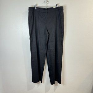 NWT Alfani Wide Leg Linen Pants Black Size 14 Trousers Mid Rise Pleated Straight